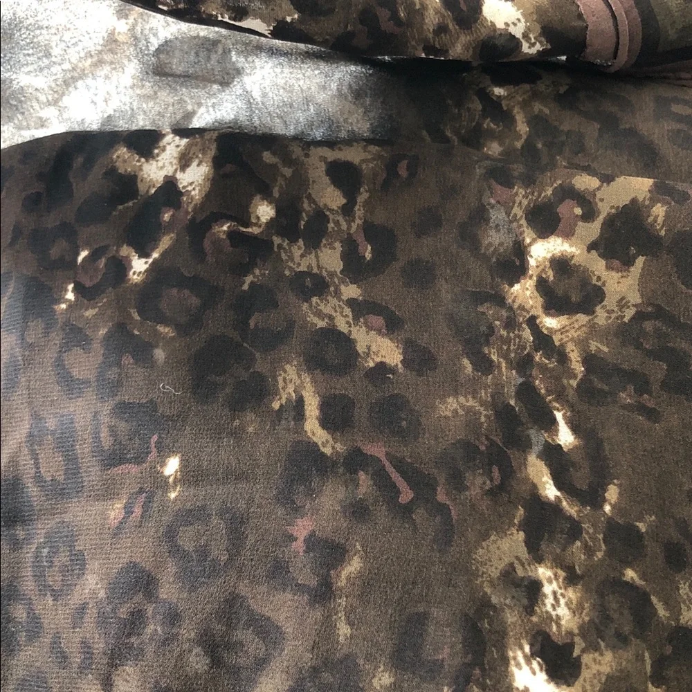 Vintage Silk Brown Animal Print Silk Scarf